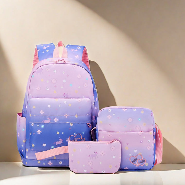 Whimsical Floral Print Backpack Set Kalsten