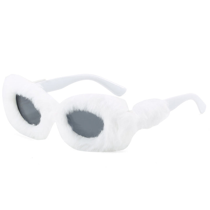 Women eye-catching designer sunglasses with luxurious fur frame Kalsten