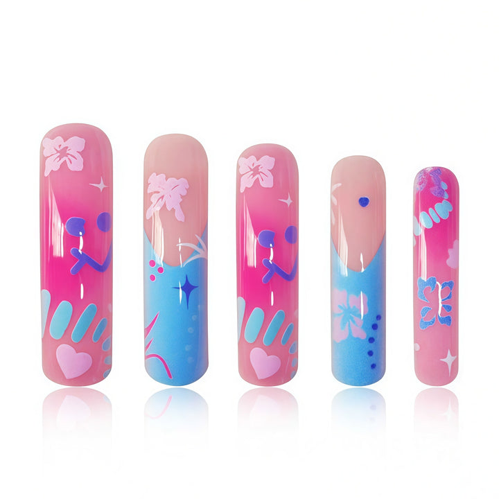 Artistic Long Acrylic Nail Enhancements Kalsten