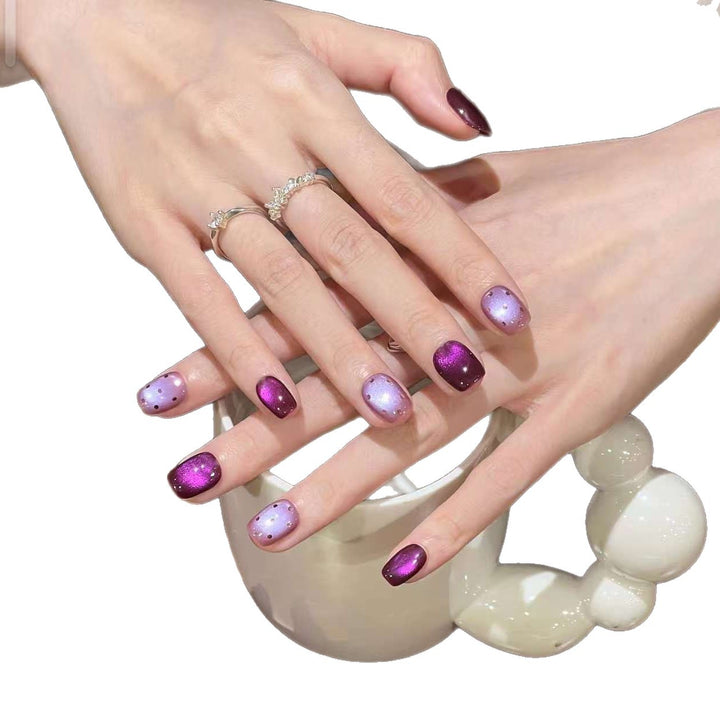 Artificial nails with sparkling glitter and holographic effect Kalsten