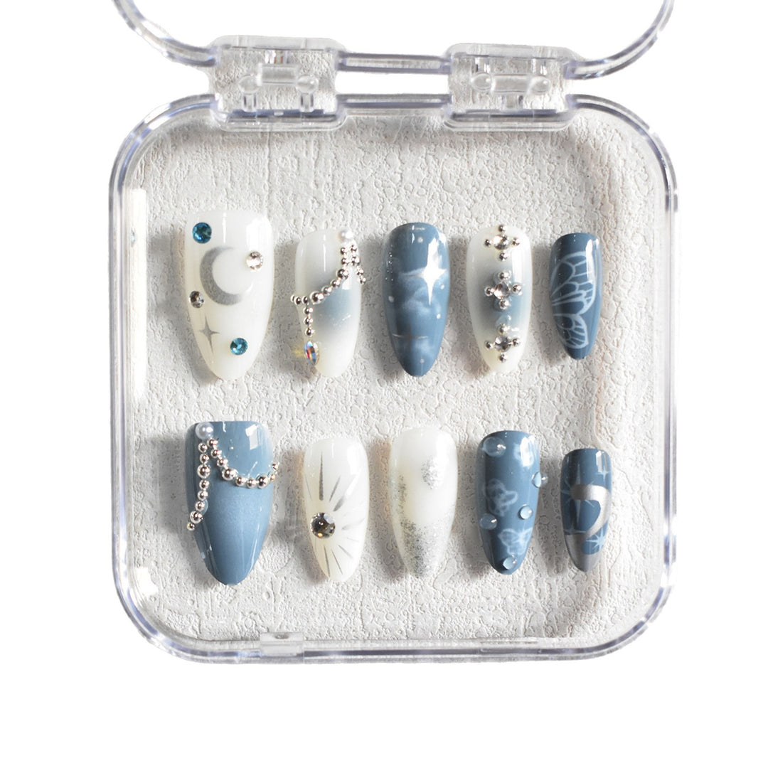 Celestial Design Press-On Nails with Gem Accents Kalsten