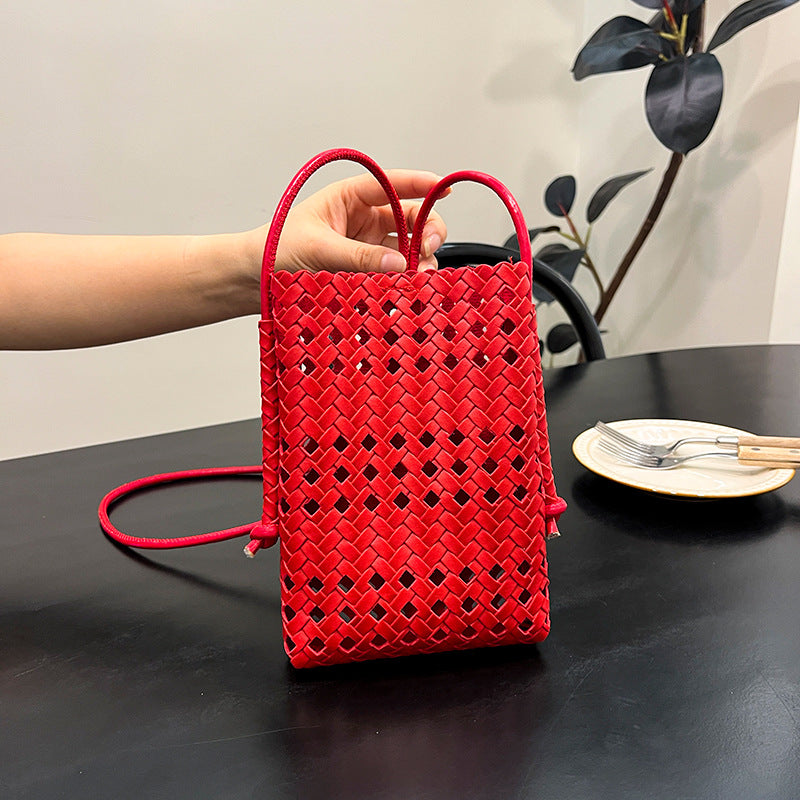 Handcrafted Woven Leather Shoulder Bag