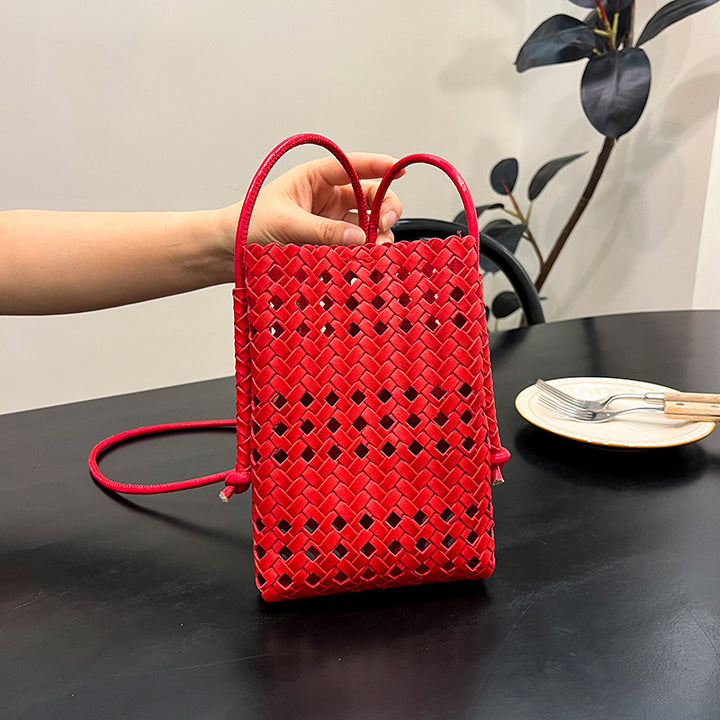 Handcrafted Woven Leather Shoulder Bag