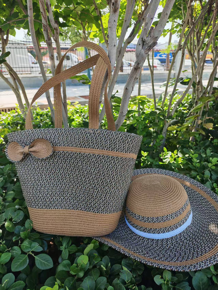 Elegant sun hat with wide brim and subtle stripe pattern Kalsten