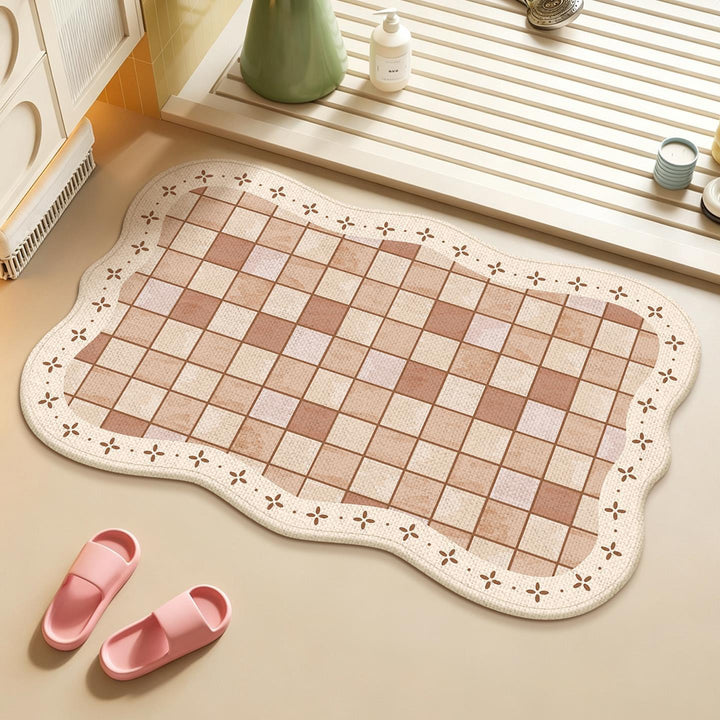 Absorbent Floral Embossed Bath Mat Kalsten