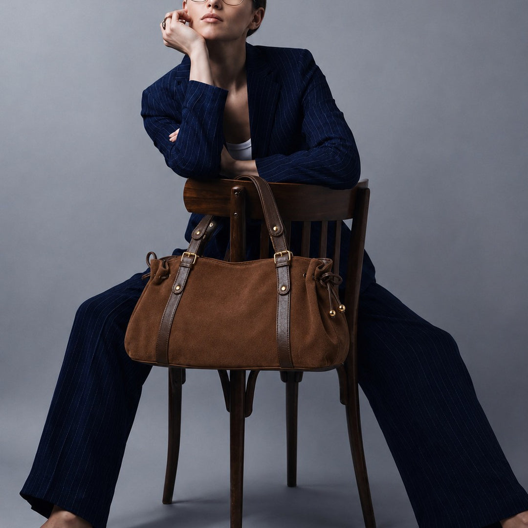 Structured Suede Handbag