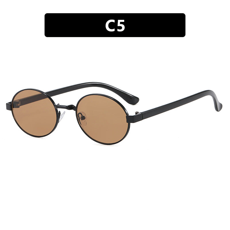 Women's round glasses with elegant metal frame and adjustable nose pads Kalsten