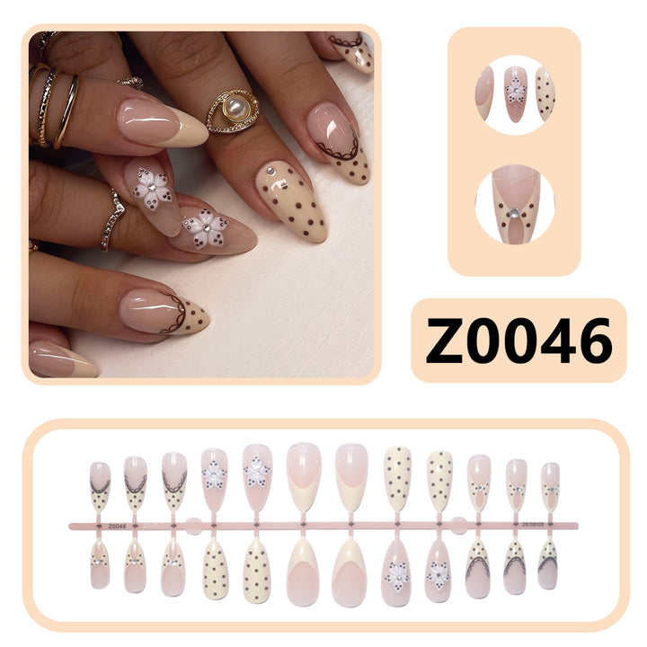Elegant Floral Stiletto Press-On Nails
