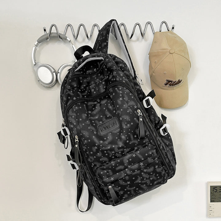 Stylish Multi-Pocket Star-Embellished Backpack Kalsten