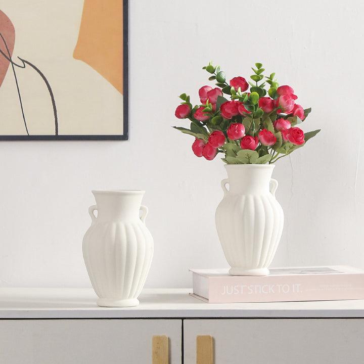 Elegant Textured Ceramic Decorative Vase Kalsten