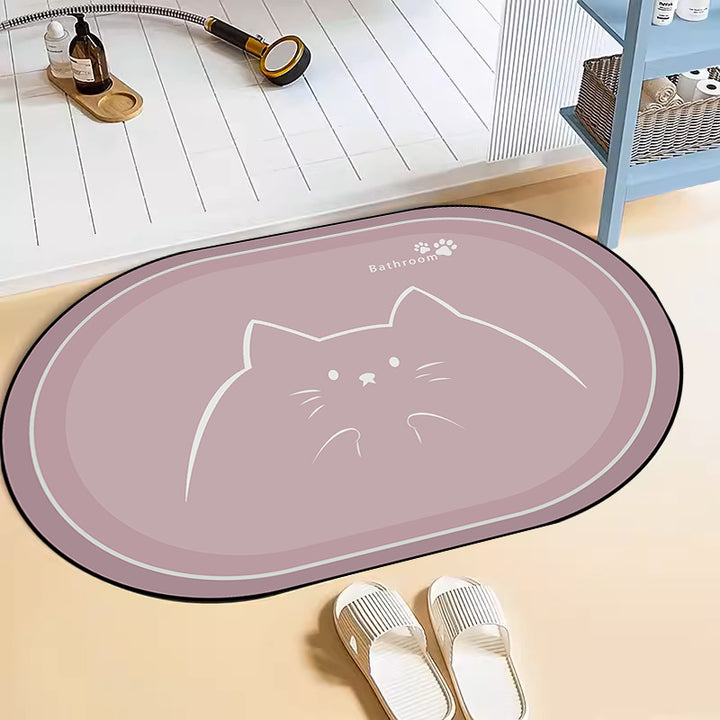 Cat-Themed Bath Mat Kalsten