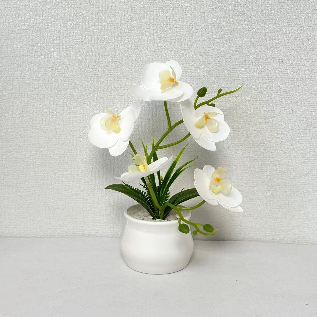 Elegant Artificial Orchid Plant Arrangement for Home Decor