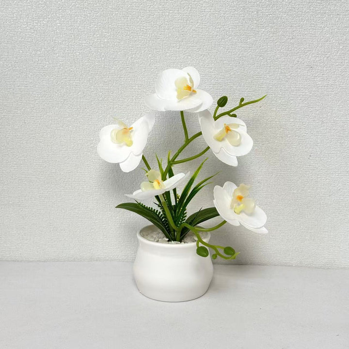 Elegant Artificial Orchid Plant Arrangement for Home Decor
