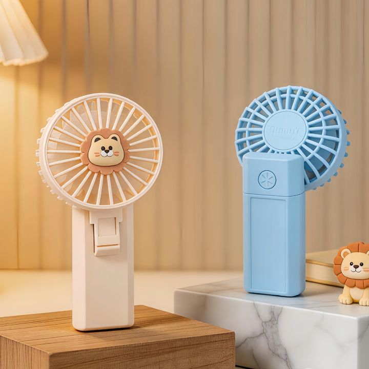 Women's Portable Hand Fan with Cute Lion Patterns Kalsten