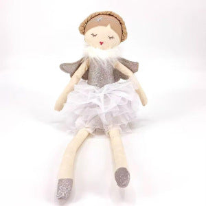 Handcrafted Linen Ballerina Doll with Layered Tulle Skirt