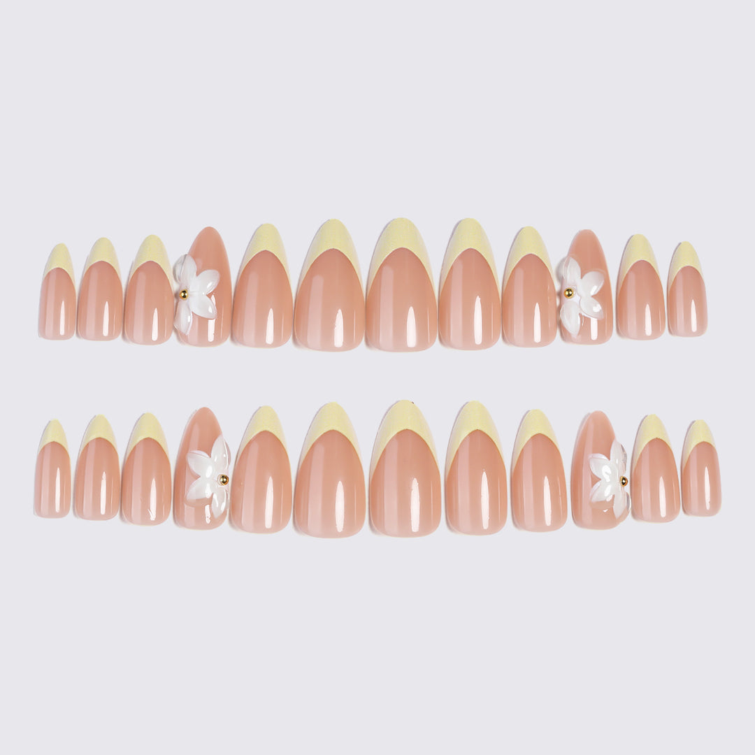 Premium Floral Embellished Press-On Nails Kalsten