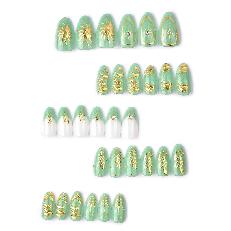 Artistic Metallic Press-On Nail Art Set Kalsten