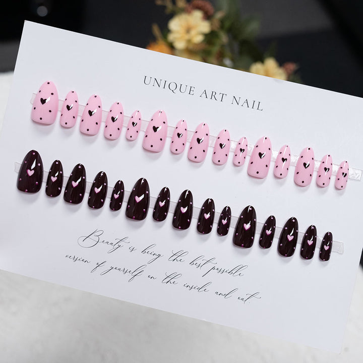 Heart Patterned Nail Art