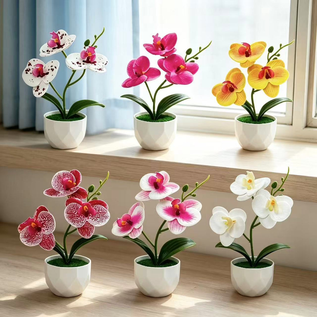 Artificial Orchid Arrangement for Indoor Decorative Home Display