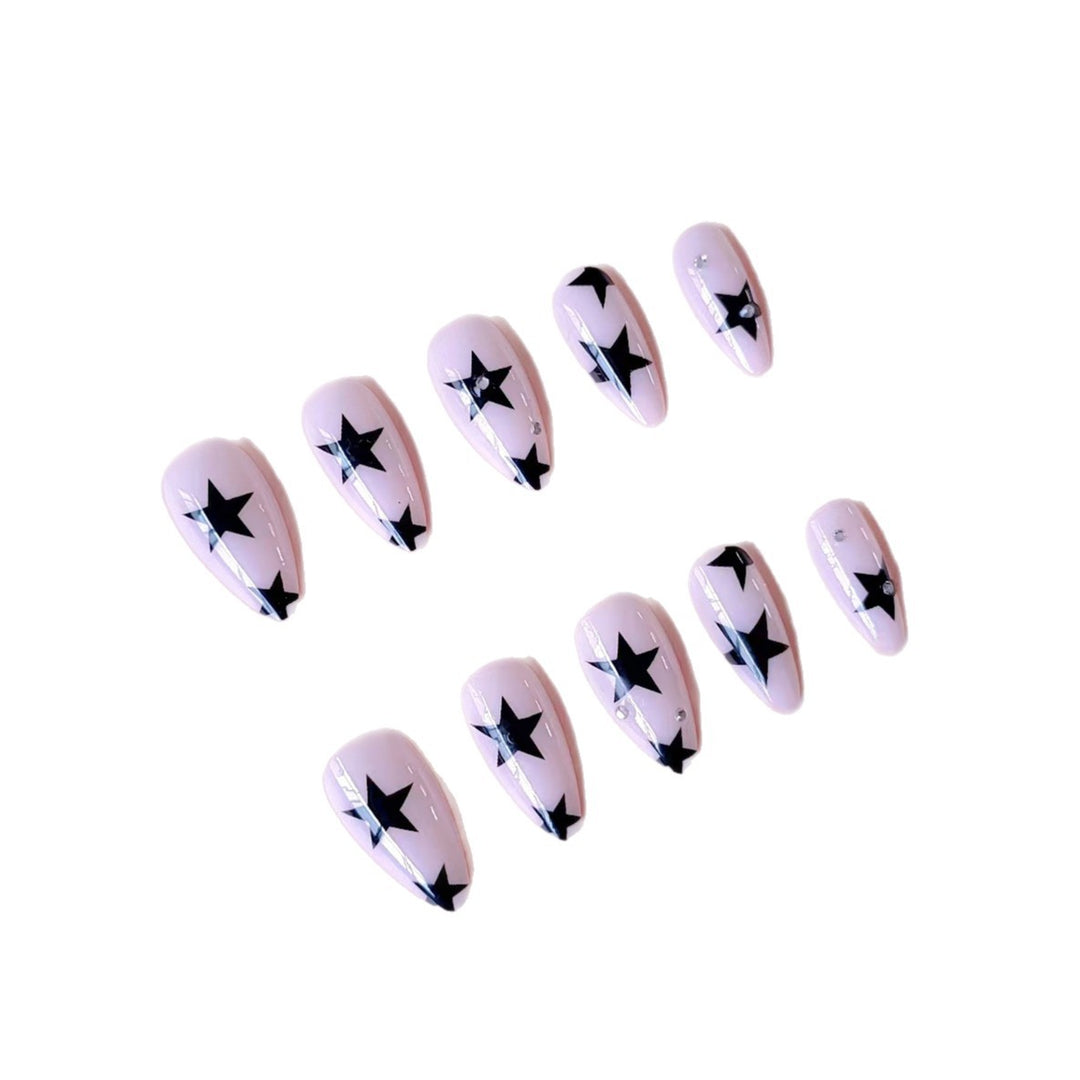 Star-Embellished Stiletto Nail Art Extensions Kalsten