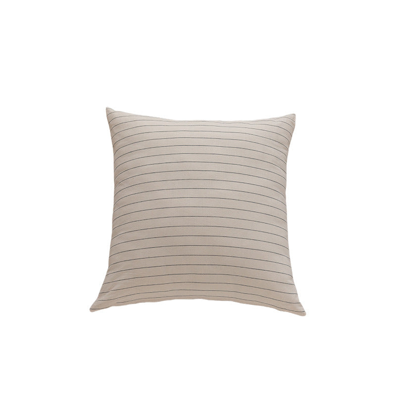 Square Striped Knit Cotton Cushion Cover with Hidden Zip and Soft Insert