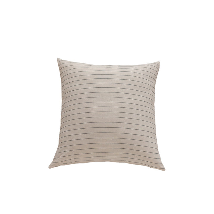 Square Striped Knit Cotton Cushion Cover with Hidden Zip and Soft Insert