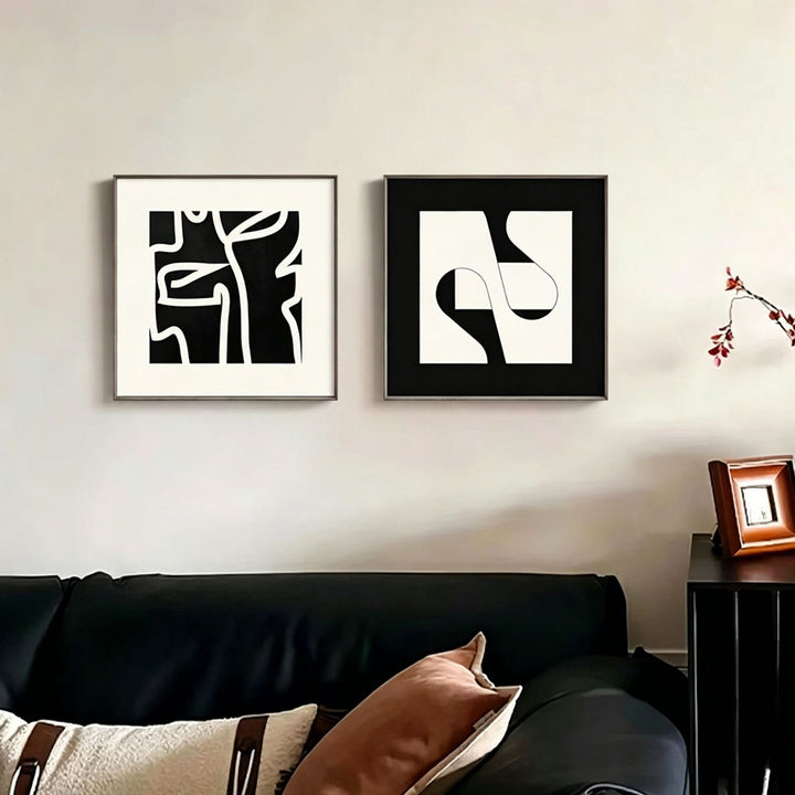 Framed Abstract Line Art Canvas