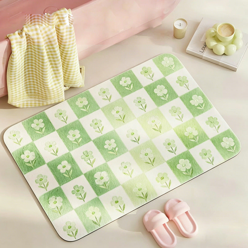 Floral Print Bath Mat Kalsten