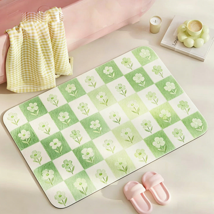 Floral Print Bath Mat Kalsten