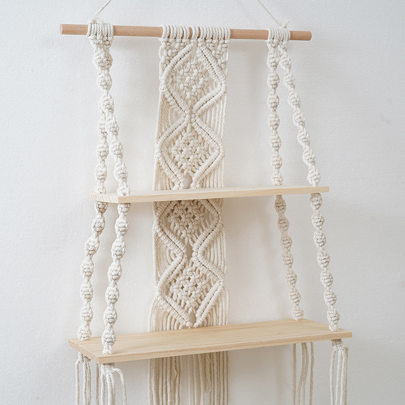 Macramé Floating Wall Shelf Organizer Kalsten
