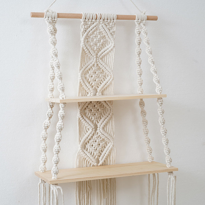 Macramé Floating Wall Shelf Organizer Kalsten