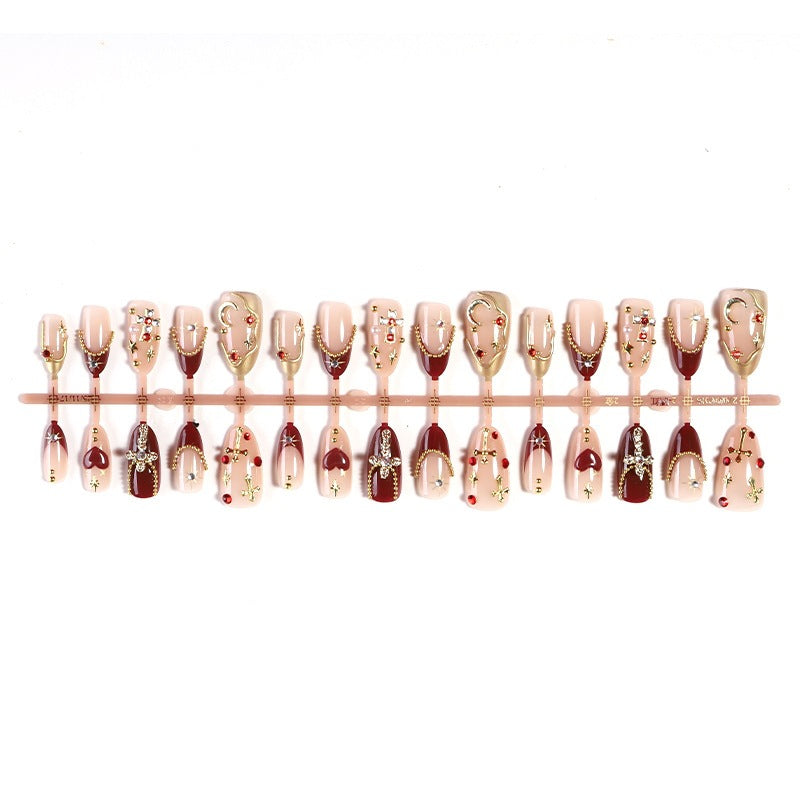Acrylic nail set with glamorous design and luxurious accents Kalsten