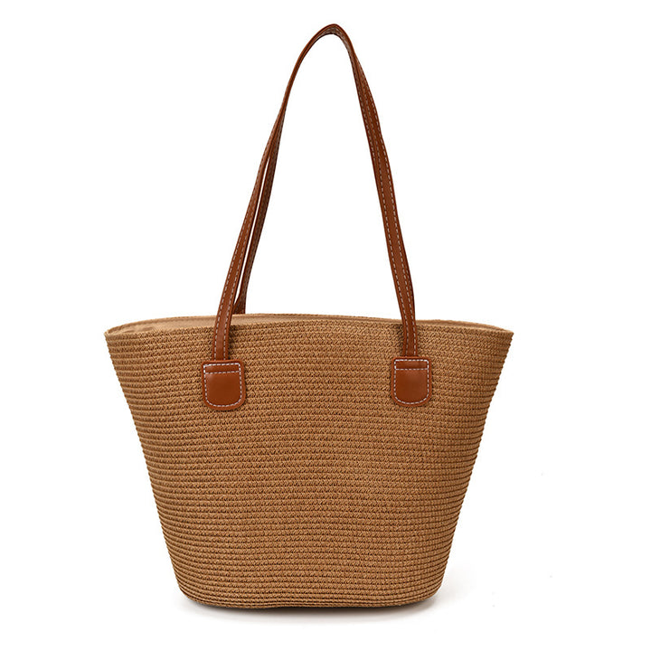 Woven Straw Beach Tote Bag
