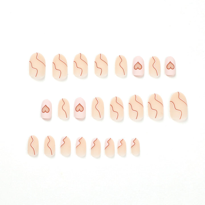 Artful Nail Extensions with Elegant Heart Design Kalsten