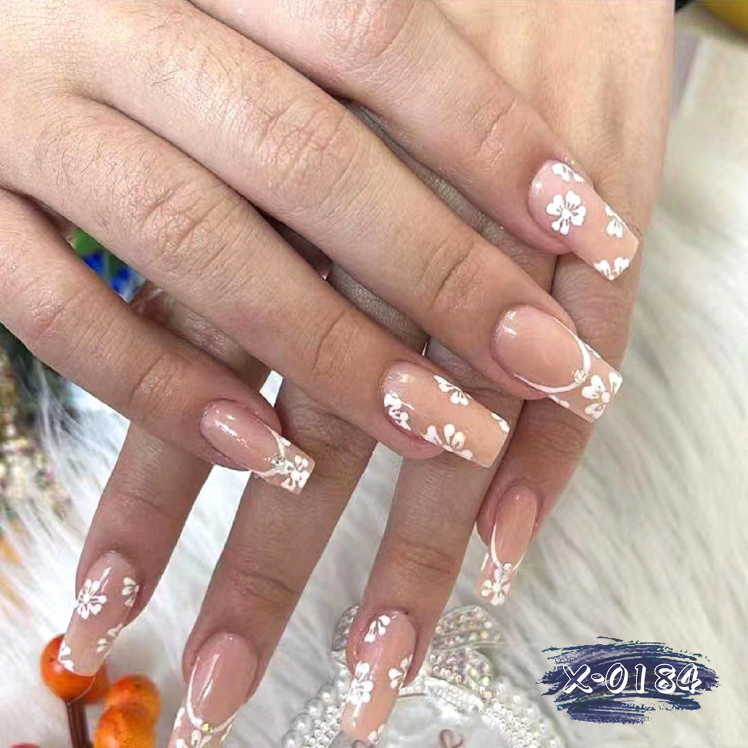 Floral French Tip Acrylic Nail Art Kit