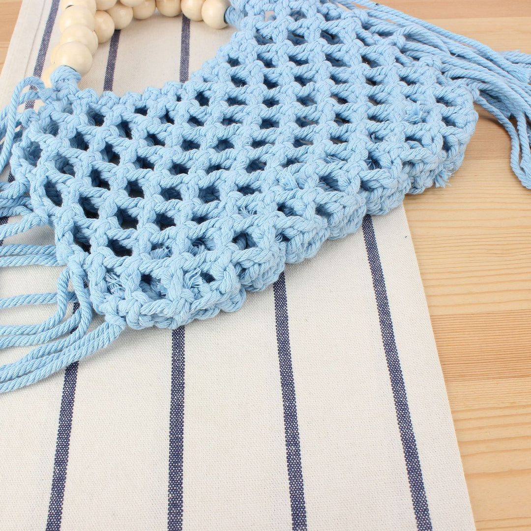 Macrame Handbag with Wooden Handles Kalsten