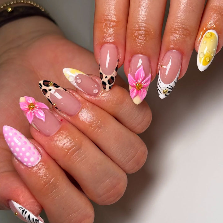 Artful nails with floral and animal designs Kalsten