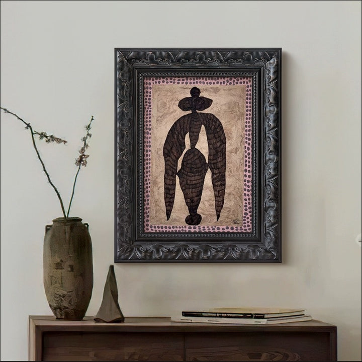 Framed Art Print with Abstract Silhouette Design