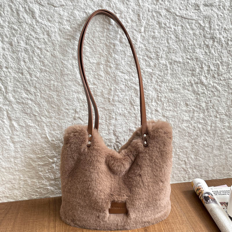Plush Faux Fur Shoulder Bag