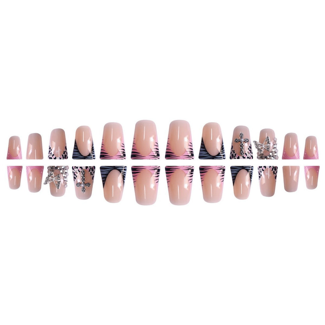 Glamorous Decorative Press-On Nails with Rhinestone Accents Kalsten
