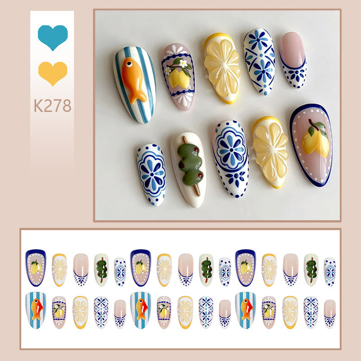 Creative nail art set with floral and animal designs Kalsten