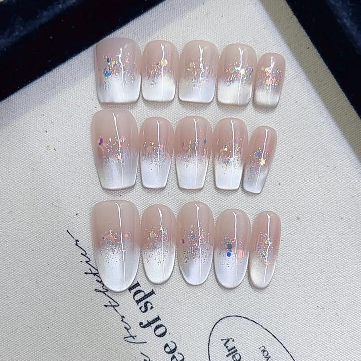 Premium Ombre Glitter Press-On Nail Set Kalsten