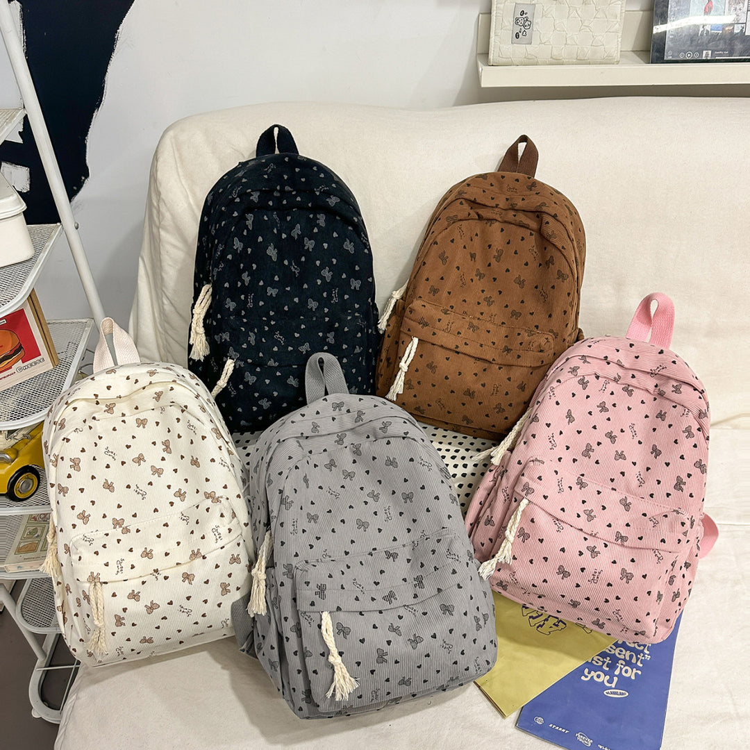 Backpack Made of High-Quality Cord with Playful Applications Kalsten