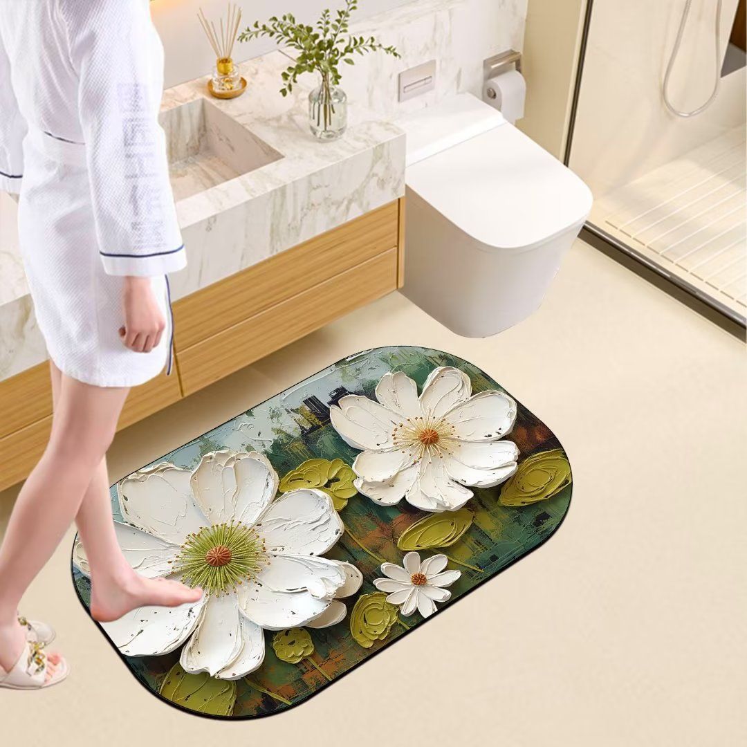 Floral Pattern Non-Slip Bath Mat Kalsten