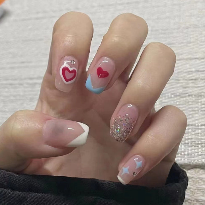 Creative Heart-Themed Press-On Nails Kalsten