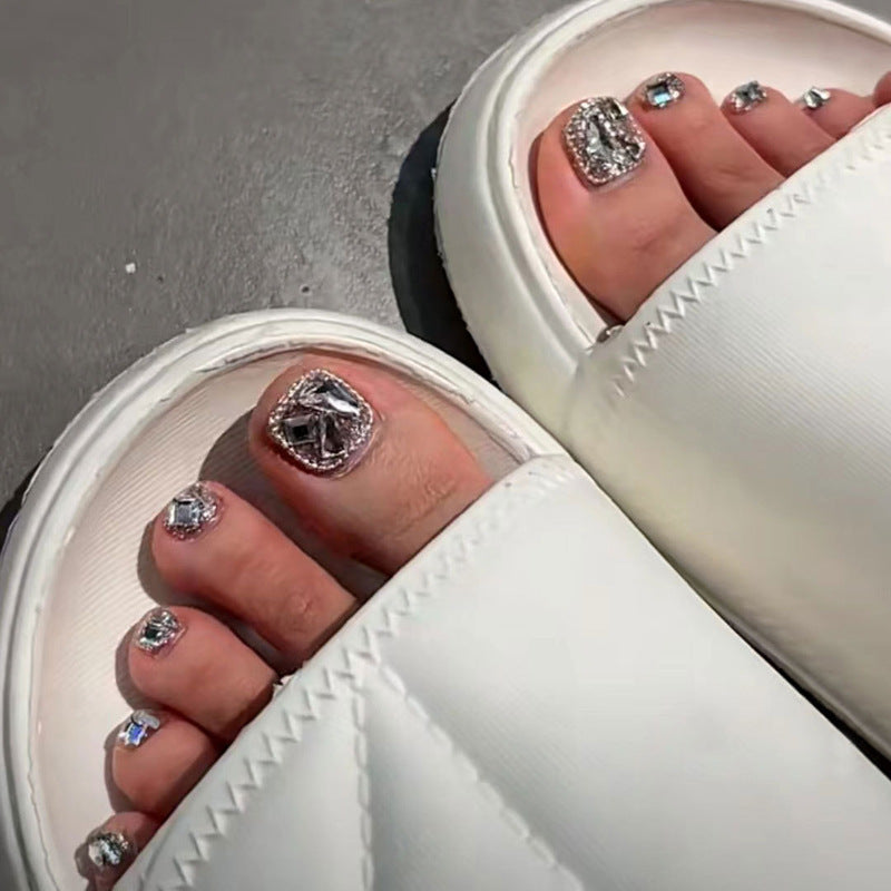 Decorative Rhinestone-Embellished Toe Nail Art Kalsten