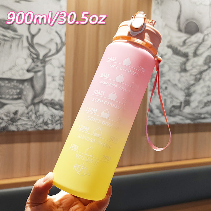 Women Motivating Water Bottle with Integrated Time Markers Kalsten