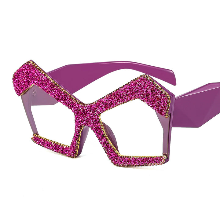 Women's Sparkling Cat-Eye Sunglasses with Extravagant Rhinestone Frame Kalsten