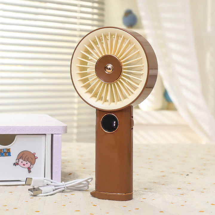 Women Portable Hand Fan with USB Charging Option and Intuitive Design Kalsten