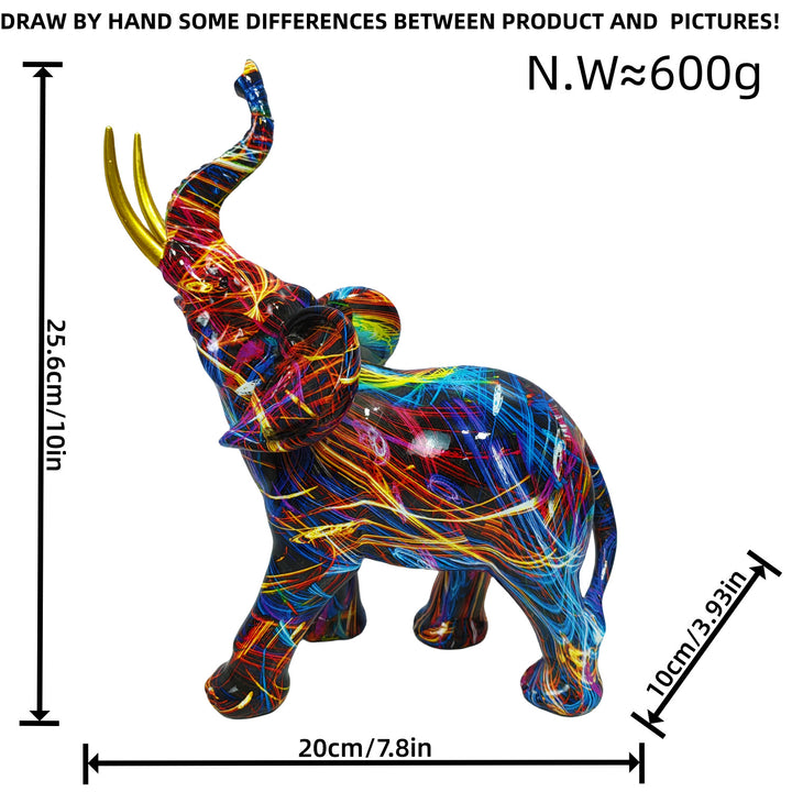 Artistic elephant figure with colorful design Kalsten